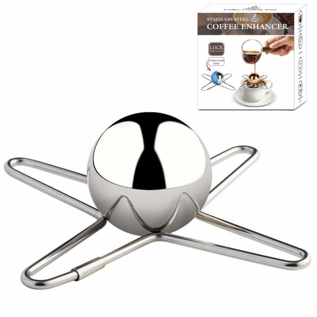Coffee Cooling Sphere Rapid Temperature Reduction Sphere Stainless Steel Spheres for Whiskey Cocktails Iced Coffee