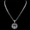 Vintage Nordic Viking Runes Odin Eagle Pendant Necklace for Men Stainless Steel Silver Color Norse Mythology Jewelry Gift