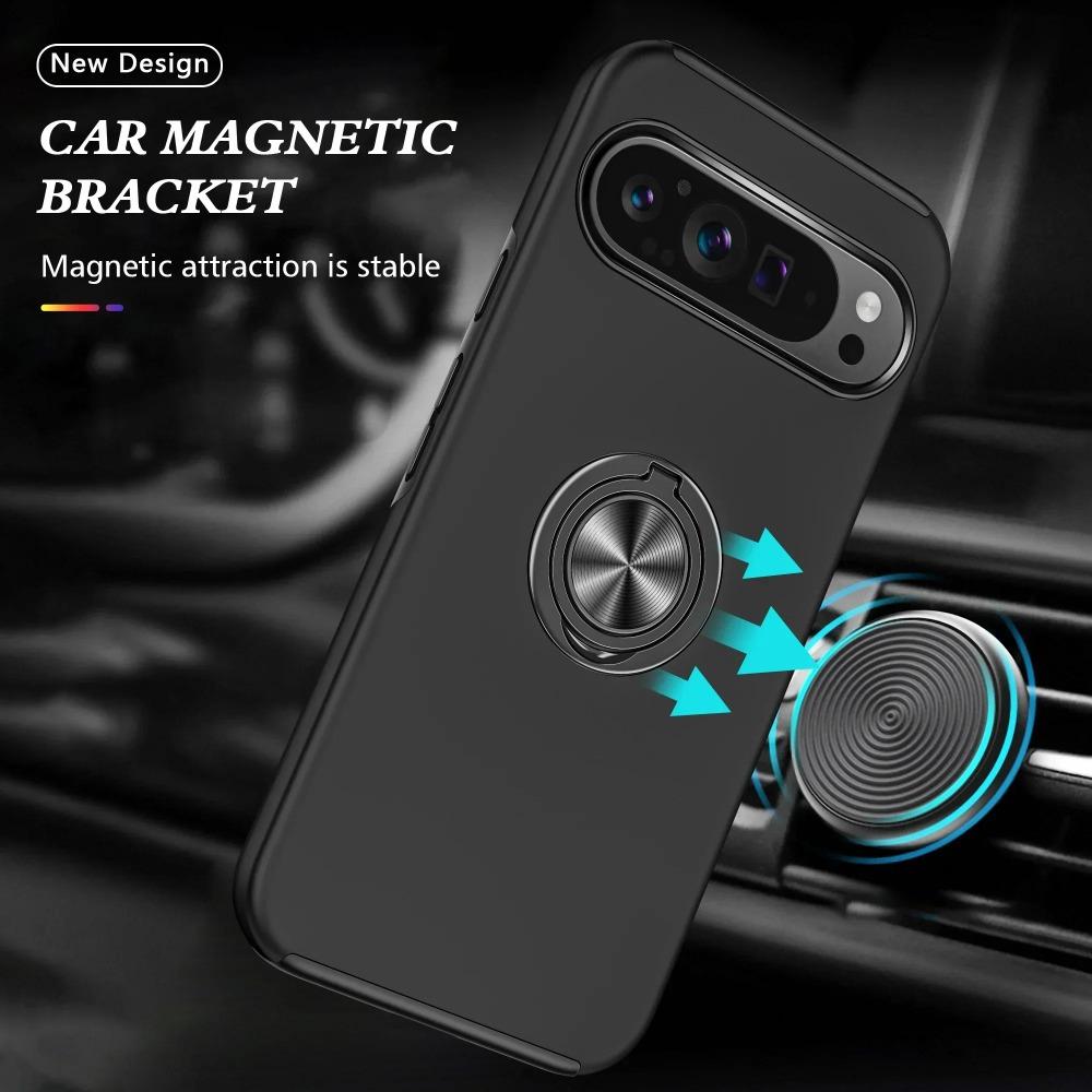 Rugged Armor Magnetic Ring Bracket Durable PC+TPU Case For Google Pixel 10 9 Pro XL 8 7 6 A/Pro Enhanced Anti-Drop Protect Cover