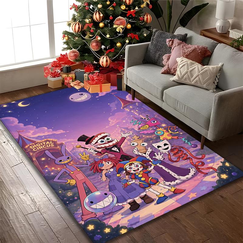 1pc Office Printed Area Carpet, The Amazing Digital Circus Rug, Home Sofa Chair Mat For Christmas and Halloween Décor