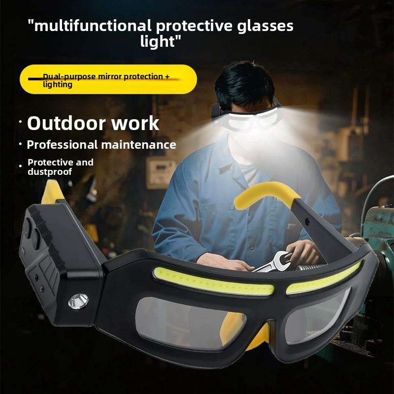 Linterna frontal LED multifuncional recargable por USB con sensor de movimiento y luz de advertencia
