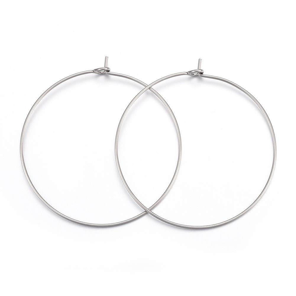 316 Surgical Stainless Steel Wine Glass Charms Rings Hoop Earring Findings DIY Material for Basketball Wives Hoop Earrings Stainless Steel Color