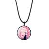 Alien Stage Anime Pendant Necklace with Time Gem on Black Rope Chain