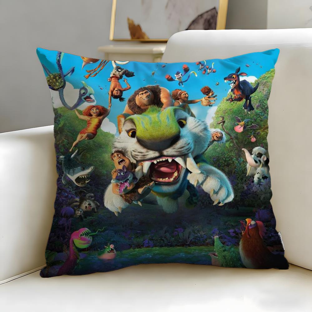 

classic animated movie The Croods Cushion Cover Soft & Easy-Wash Pillow Case – Versatile for Couch, Bed, Travel and Office 50cmx50cm