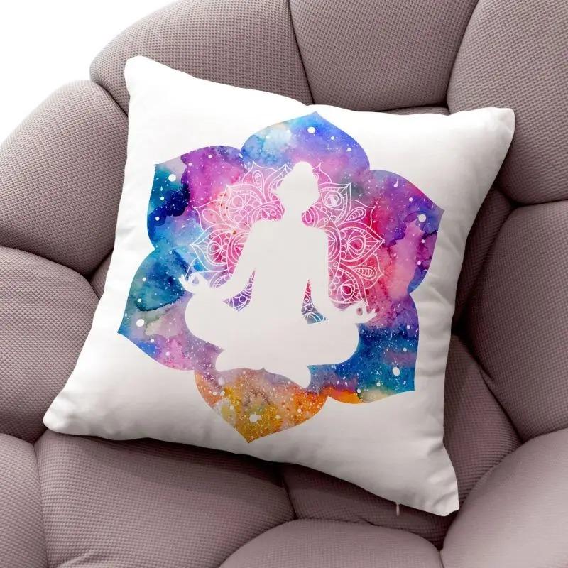 Meditation Decorative Pillowcase Living Room Office Home Pillowcase Car Ornaments