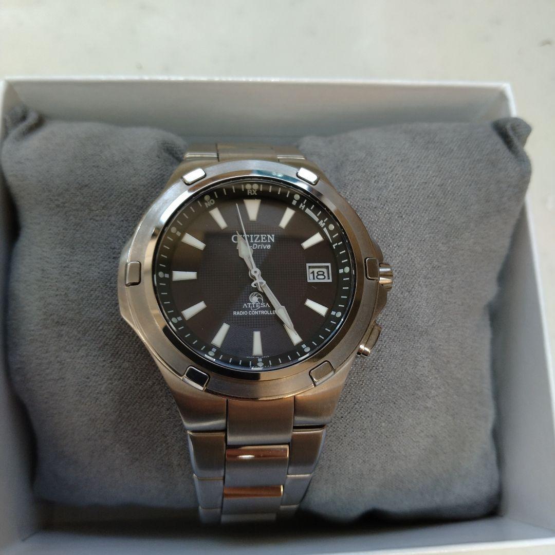 Super Good Condition CITIZEN Eco Drive ATTESA Radio Solar Watch H410