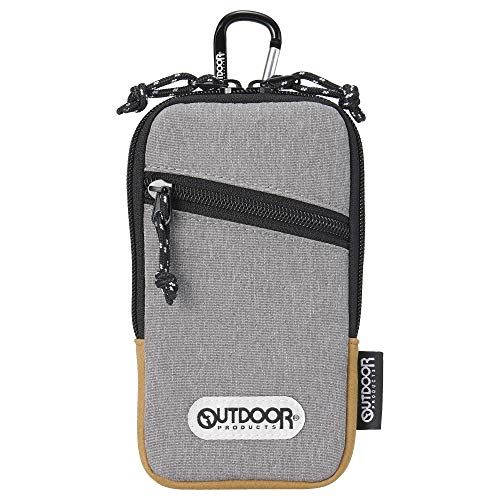 Hakuba Smartphone Case, OUTDOOR PRODUCTS Smartphone Pouch 04, Heather Gray, AMZODSPP04HG, with Carabiner and Belt Loop, Compatible with iPhone 17, Air