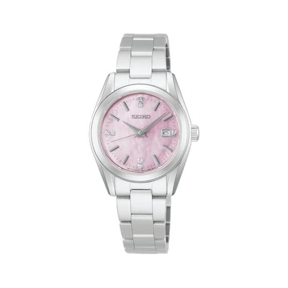 [Seiko Watch] SEIKO SELECTION HFH002P Ladies Watch Battery Operated Analog Quartz Date Calendar Pink White Pearl Dial with Crystal Glass Silver
