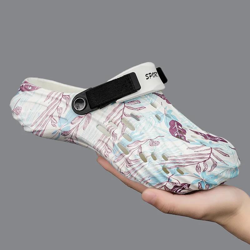 Summer Men Sandals Clogs Outdoor Garden Clogs Hole Shoes Male Casual Shoes Water Shoes Comfort Home Soft Slippers Plus Size 47