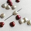 Iridescent Peach Heart Imitation Pearl Beads for DIY Jewelry Making