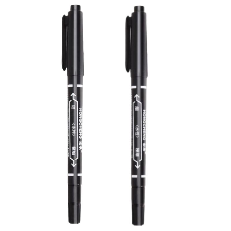 Dual Tip Art Markers, Fine & Broad Point Black Ink Pens, Water-Based Quick-Dry For Drawing, Sketching, Marking
