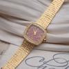 Opal Ladies Watch Vintage Gold Plated Diamond Inlaid Wristwatch Unique High End Elegant Light Luxury Timepiece for Women
