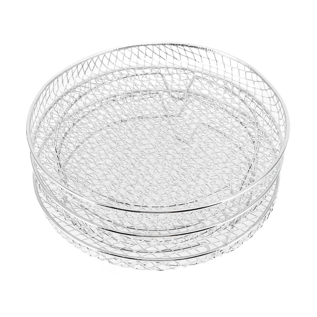 3 stk Airfryer Dehydrator Rister Stabelbare Matkvalitets Rustfritt Stål Frukt Kjøtt Dehydrering Luft