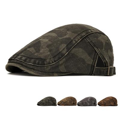 Vintage Camouflage Schirmmütze Herren Frühling Entenschnabel Schiebermütze Barett