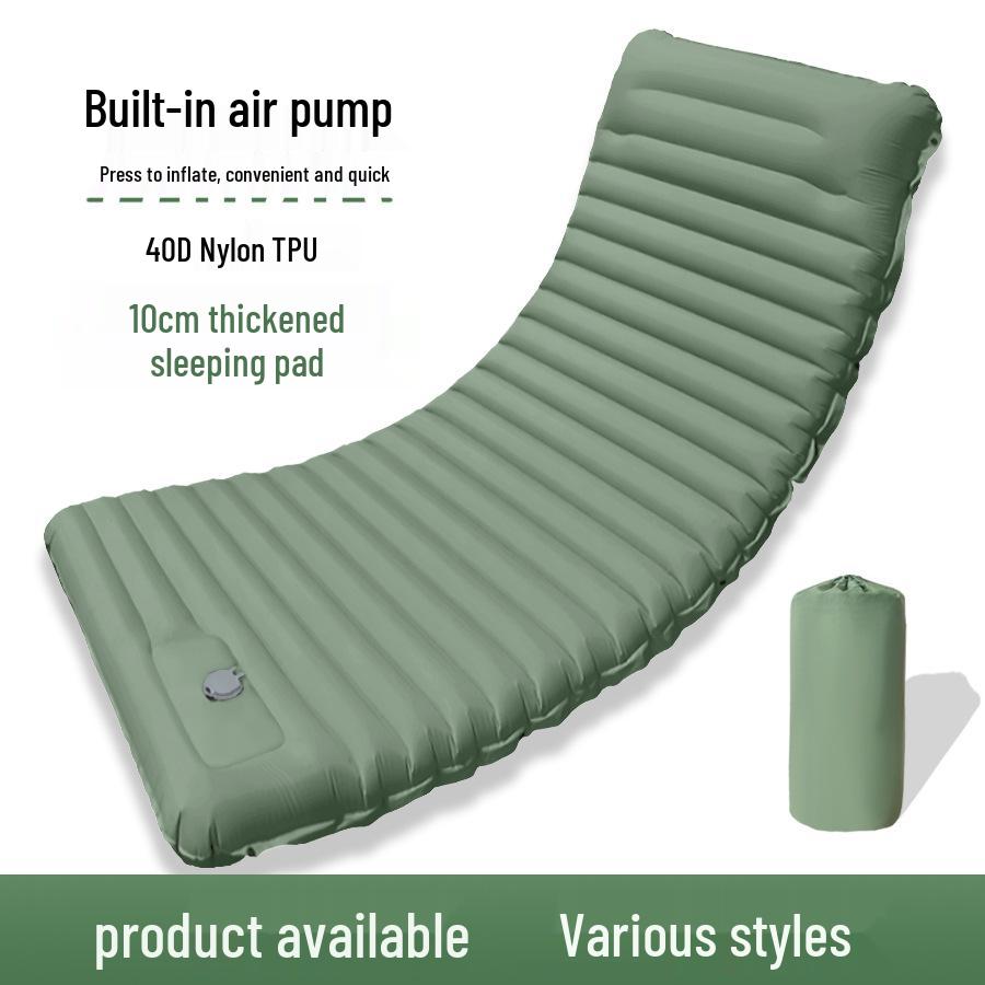 Inflatable TPU Camping Mat with Foot Pump - Portable & Foldable for Outdoor, Beach, or Picnic Use.