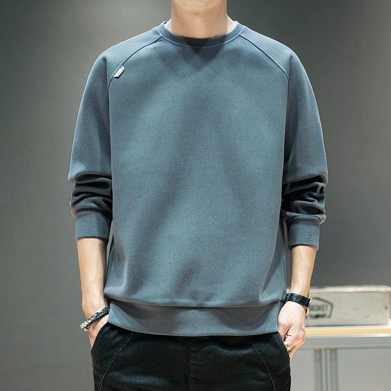 DeRong Sweatshirt Men's Autumn New Casual Long-sleeved T-shirt Loose Ins Versatile Top Bottoming Jacket for Men