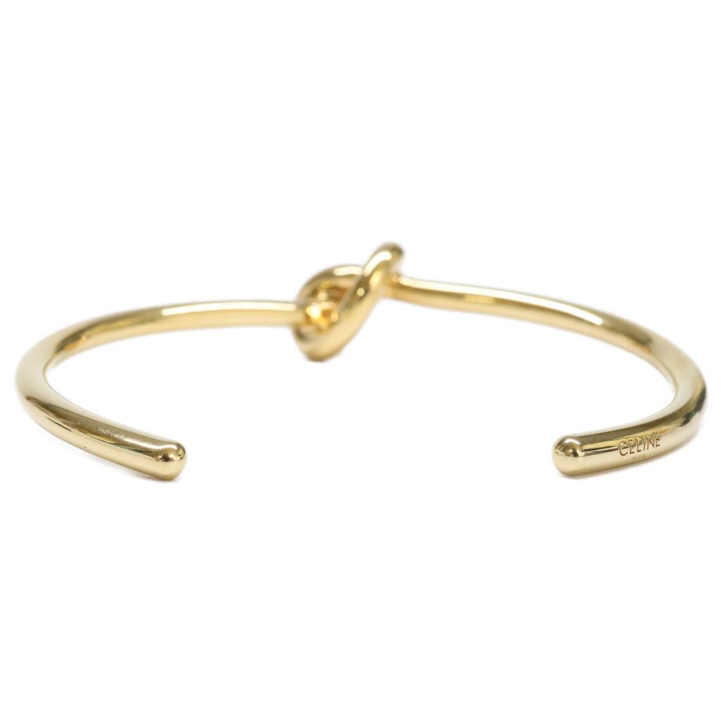 CELINE 46P466BRA.35OR Knot Extra Thin Bracelet / Gold Finish Brass Bangle C2 goldUsed