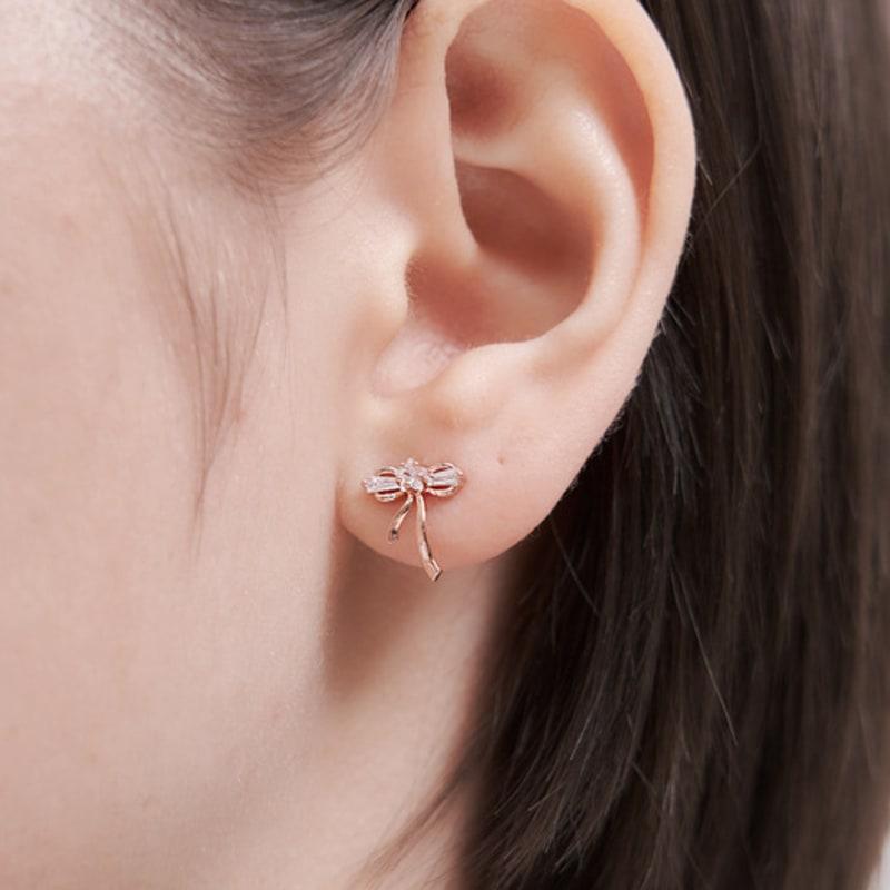 CRANNE 14K GF Ribbon Knot Earrings C24EGF215