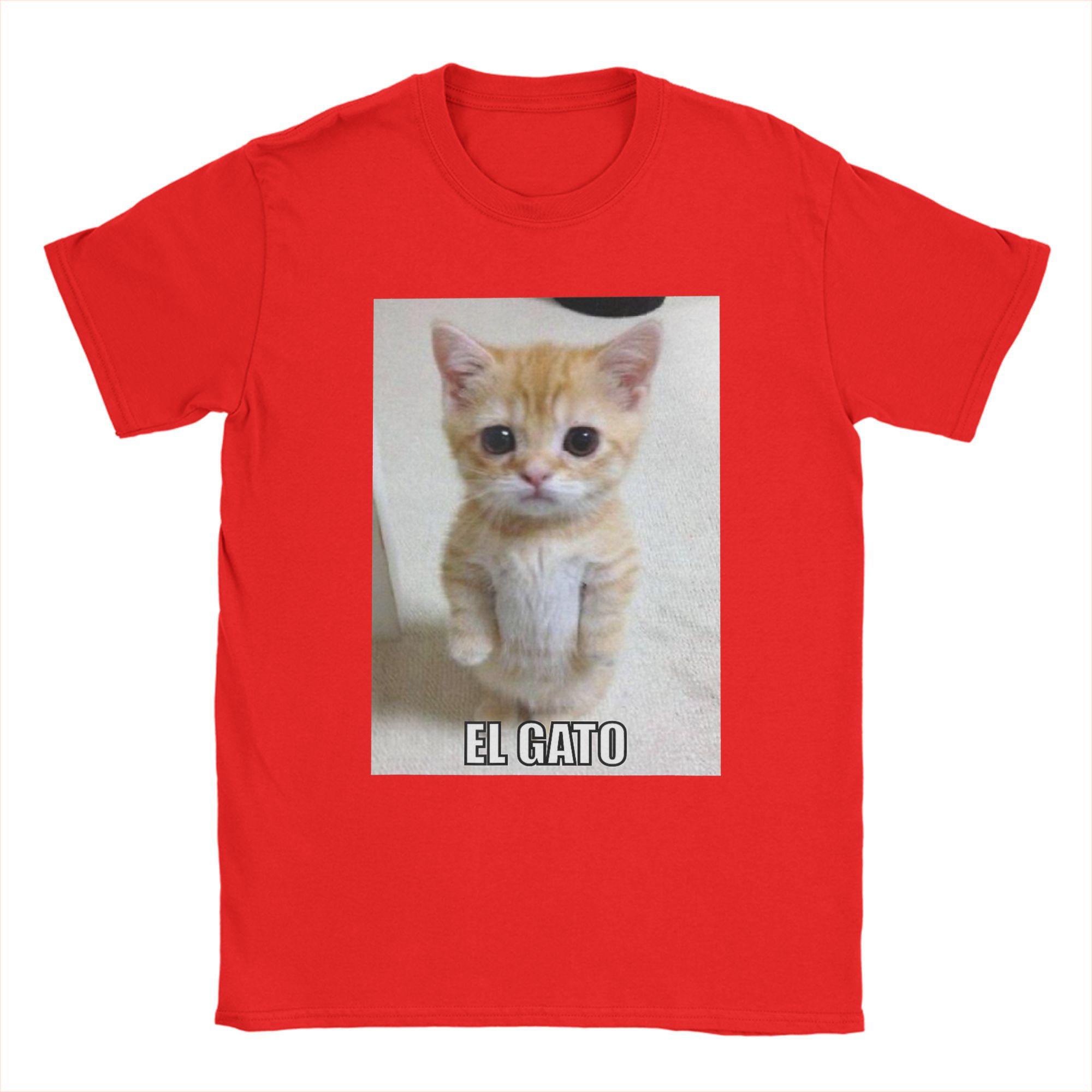 

El Gato Meme Sad Crying Cat Munchkin Kitty Meme T Shirt Beach Hip Hop TShirts Male 100 Cotton Clothes Short Sleeve Y2K Tshirt S