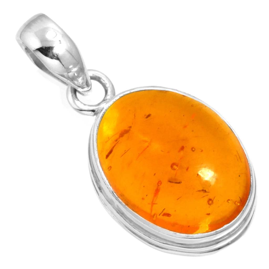 925 Sterling Silver Pendant Women Gemstone Handmade Jewelry Mothers' Day Gift Amber Amethyst Black Onyx Carnelian Garnet Quartz Green Onyx Gold Stone