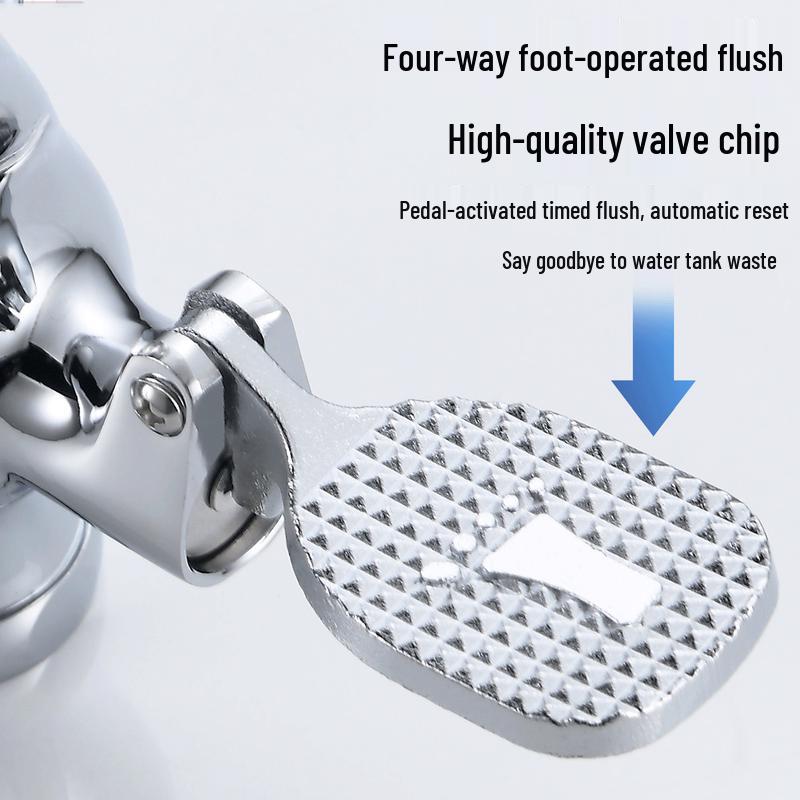 XMSJ All-Copper Foot Pedal Squat Toilet Flush Valve