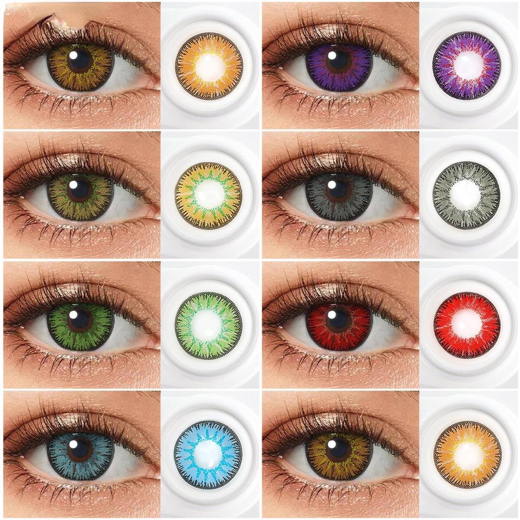 Buy Colored Lenses With Diopters Yearly Eye Lens for Vision Prescription Colored Contact Lenses