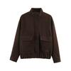 2026 Summer New European and American Cross-border Women's Fashion Three-Color Stand Tie Zipper Wool Jacket w107 8925