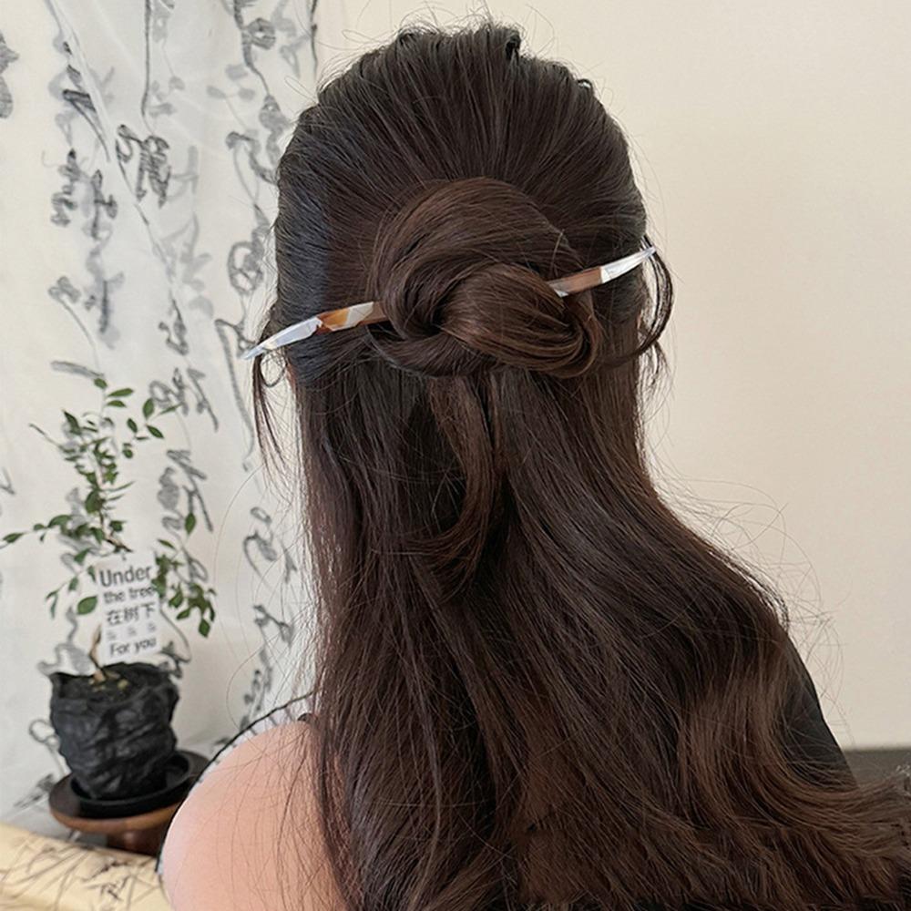 18CM Acetic Acid Hair Stick Chinese Style Hair Fork Willow Leaves Shape Hairpin Daily