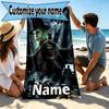 Custom Name Personalized Batman Print Beach Towel, for Trip Camping Beach Party Home Decor, Birthday Gift for Family & Friends