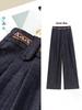 Spring New Silk Lyocell Denim Blue High-Waisted Casual Straight-Leg Pants