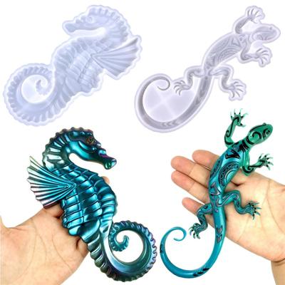 Seahorse Gecko Pattern 3D Silicone Mold Gypsum Candle Soap Candy Mould Cake Accessories