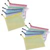 10 Pcs B4 Document Organizers File Folders Receipt Storage Bag Document Bag Zip Bag for Student Teacher F19E