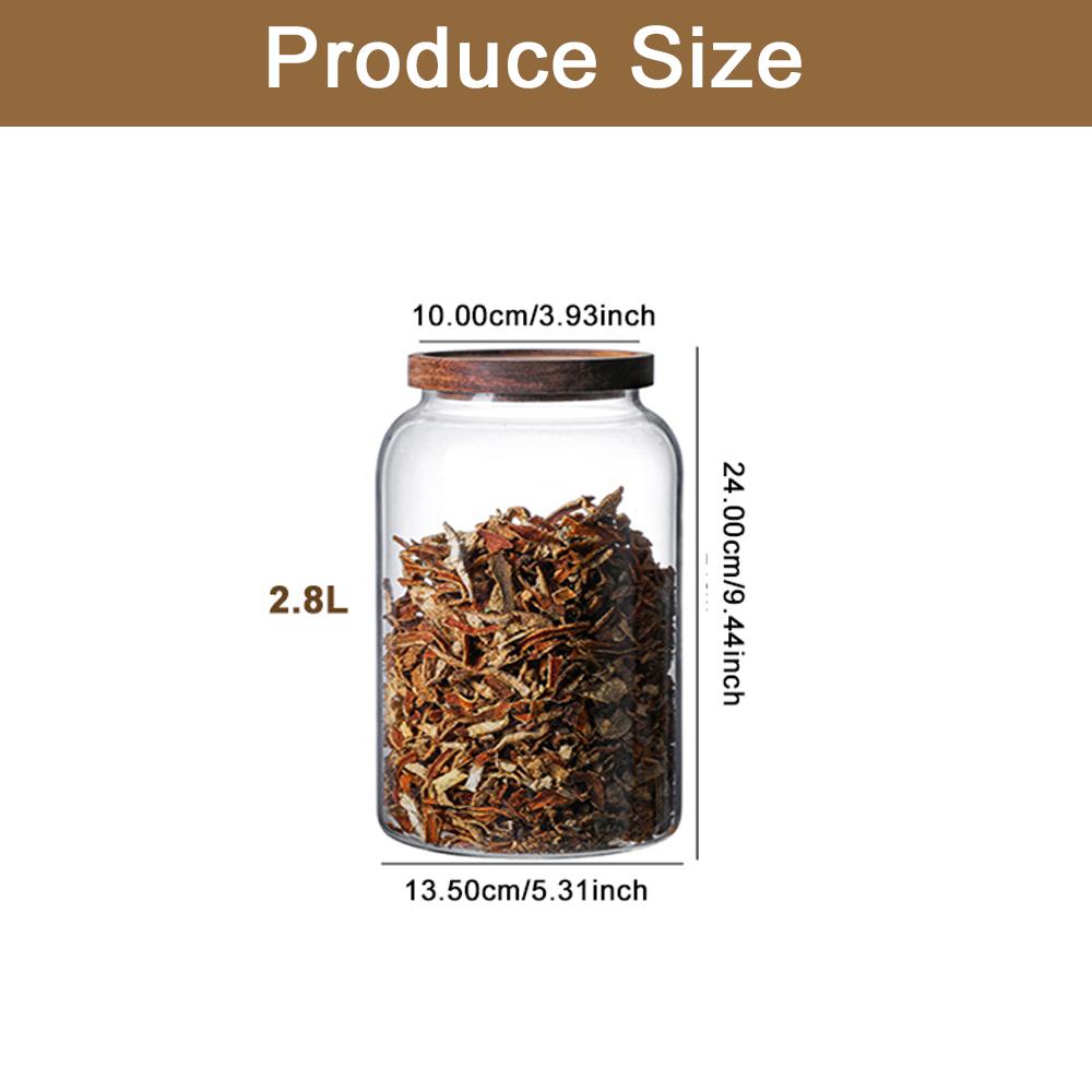 

Скляна герметична банка великої ємності з дерев’яною кришкою Резервуар для зберігання кавових зерен Креативний контейнер для харчових зерен Багатоцільовий резервуар для зберігання