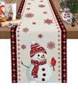 Merry Christmas Tree Ball Linen Table Runners Holiday Party Decor Reusable Dining Table Runenrs Wedding Navidad Decorations
