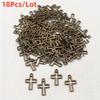 18/48Pcs/Lot Antique Bronze Silvery Cross Charms Hollow Pendants for DIY Jewelry Making