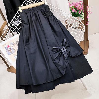Summer New Slim Half-body Skirt Women's Fake Pocket Design Irregular Hem Skirt Medium Long A-line Skirt