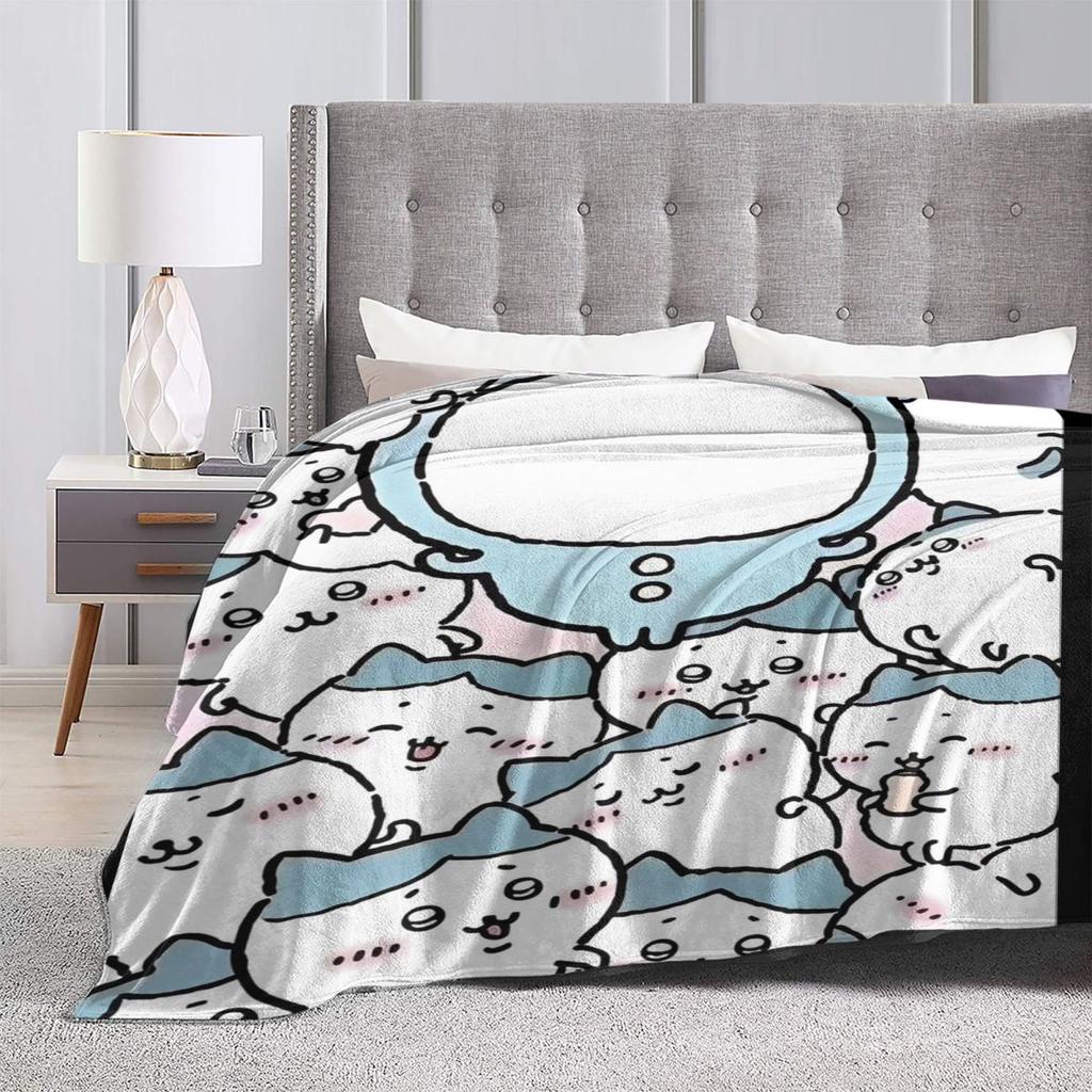 Cute Chiikawa Blanket Soft Warm Comfortable Plush Throw Blanket For Outdoor Picnic Flannel Bedspread Bed Cover