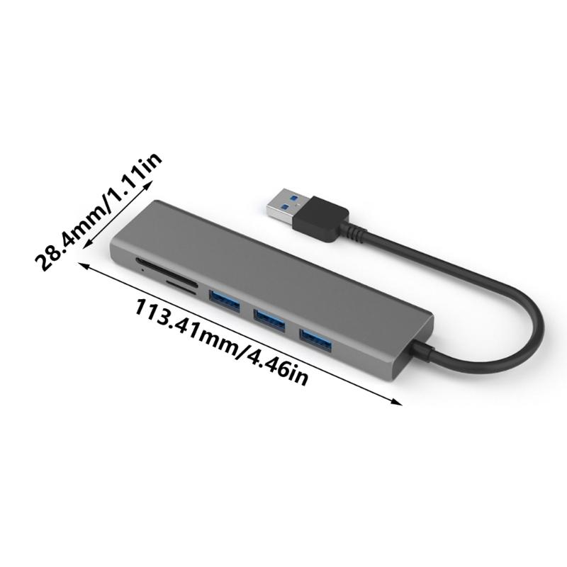 Portable USB Hub 4 Port USB 3.0 Splitter Aluminum USB Hub Speed  USB Adapter Flash Drive USB Hub Upgrades for Laptop