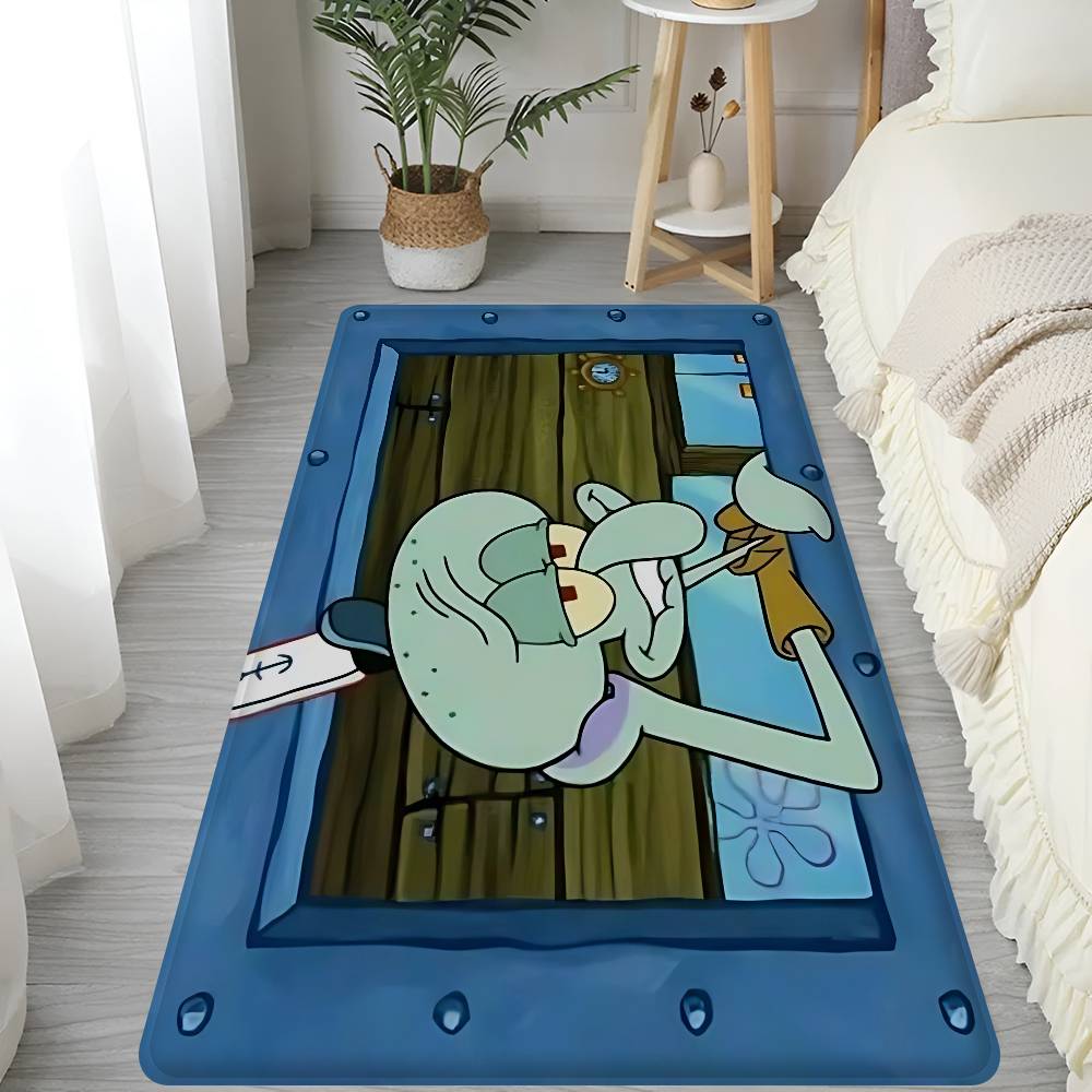 Cartoon S-Sponge-B-Bob Kitchen Mat Kids Room Bedroom Decoration Balcony Anti-Slip Doormat Living Room Alfombra
