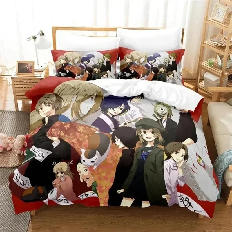 Anime Natsume Book of Friends Nyanko 3D NEW Duvet Cover Pillowcase Bedding Set Adult Girl Bedroom Children Single Double Large