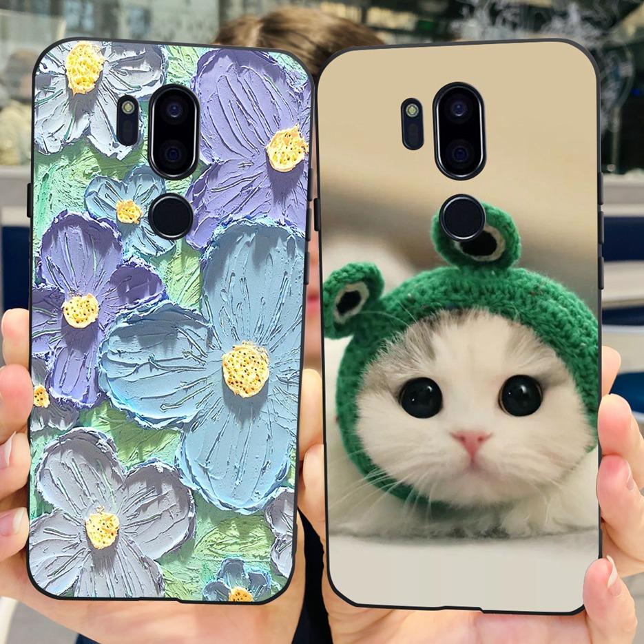 Para LG G7 thinQ Funda G710EM LM-G710 G710 Cubierta Pintada de Lujo Fundas de Teléfono de Silicona Suave Para LG G7 ThinQ Cubiertas Traseras 6.1'' Parachoques