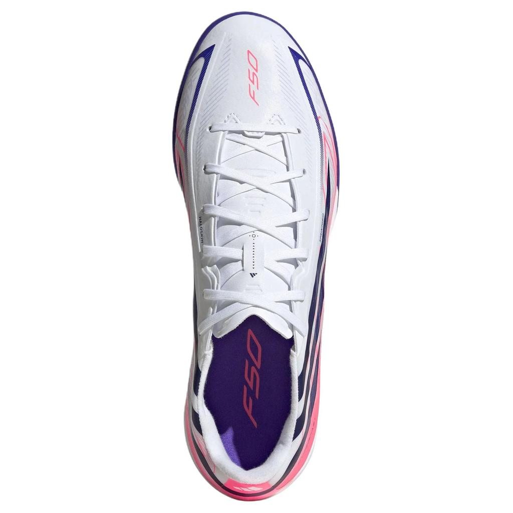adidas F50 Hyperfast League TF Cloud White Solar Purple Unisex Cleats Solar-Purple Solar-Turbo KJ3434