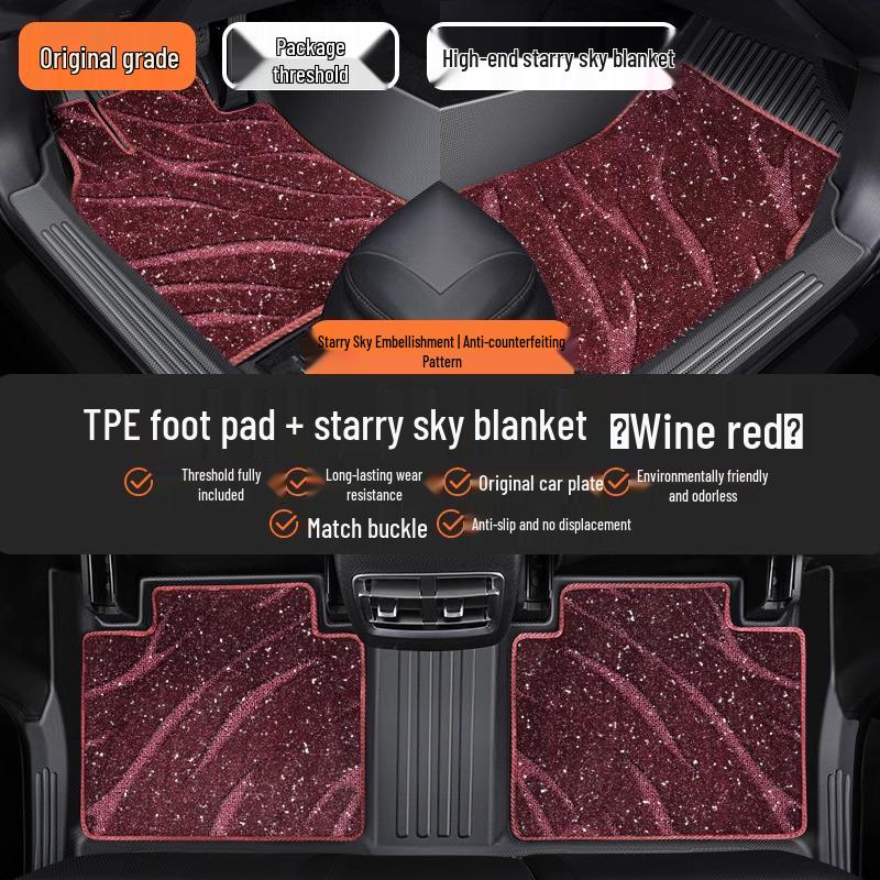 Waterproof TPE Car Floor Mats for Pentium B30 (2016-2018), One-Piece Molded with Door Sill Coverage