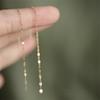 925 Silver Lips O Word Chain Tassel Stud Earrings Women 14k Gold Plating Earrings Summer Beach Party Jewelry