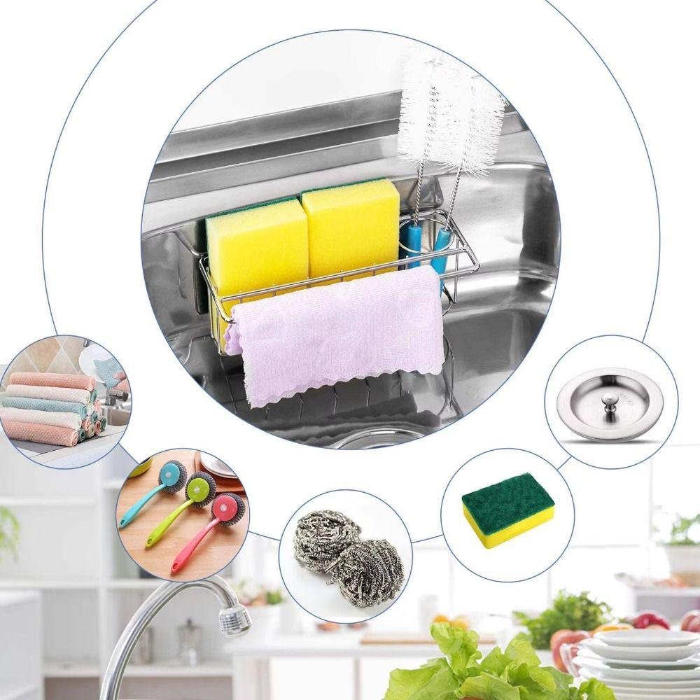 Rust Resistant Sponge Holder Stainless Steel Kitchen Drying Rack Sink Organizer  Kitchen Sink