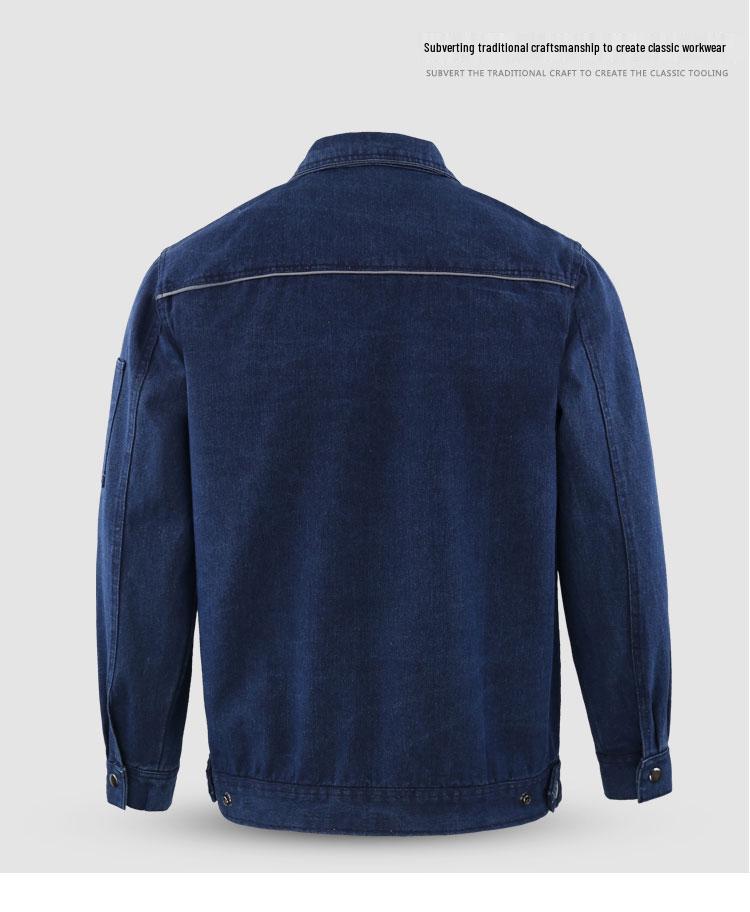 Men's Flame Retardant Denim Workwear Set for Spring and Autumn – Anti-Scald Protection for Electric Welders