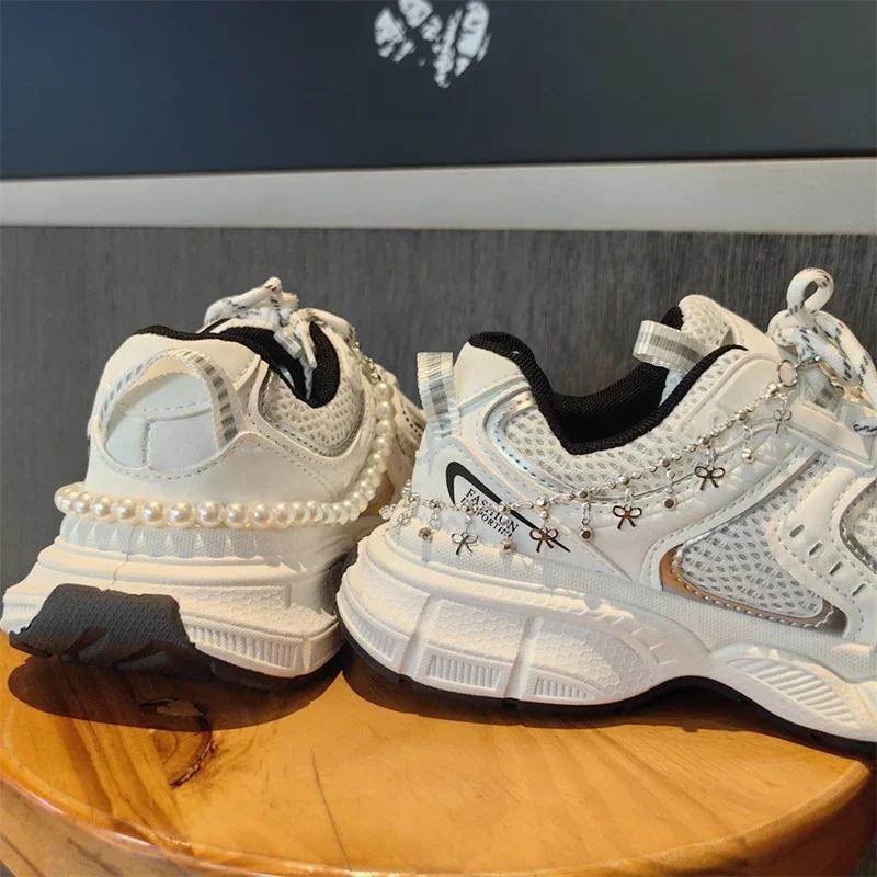 1 PCS Ballet Shoe Sneakers Pearl Heel Shoes Chain Luxury Rhinestone Butterfly Star Bling Bow Girl Shoes Decoration Accessorie