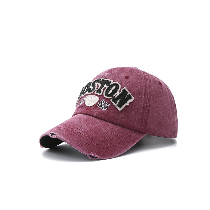 Baseball Cap Vintage Style-style Sun Hat Washed Denim Spring Autumn Baseball Cap BOSTON Embroidery Cap Hip Hop Fitted Cap