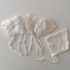 Nuovo Cappellino per Neonato in Pizzo Cappellino da Battesimo per Bambina Neonato per Bambine 0-6 Mesi Cotone Estivo Cappellino in Pizzo a Rete Floreale Ricamo Cappellino da Corte