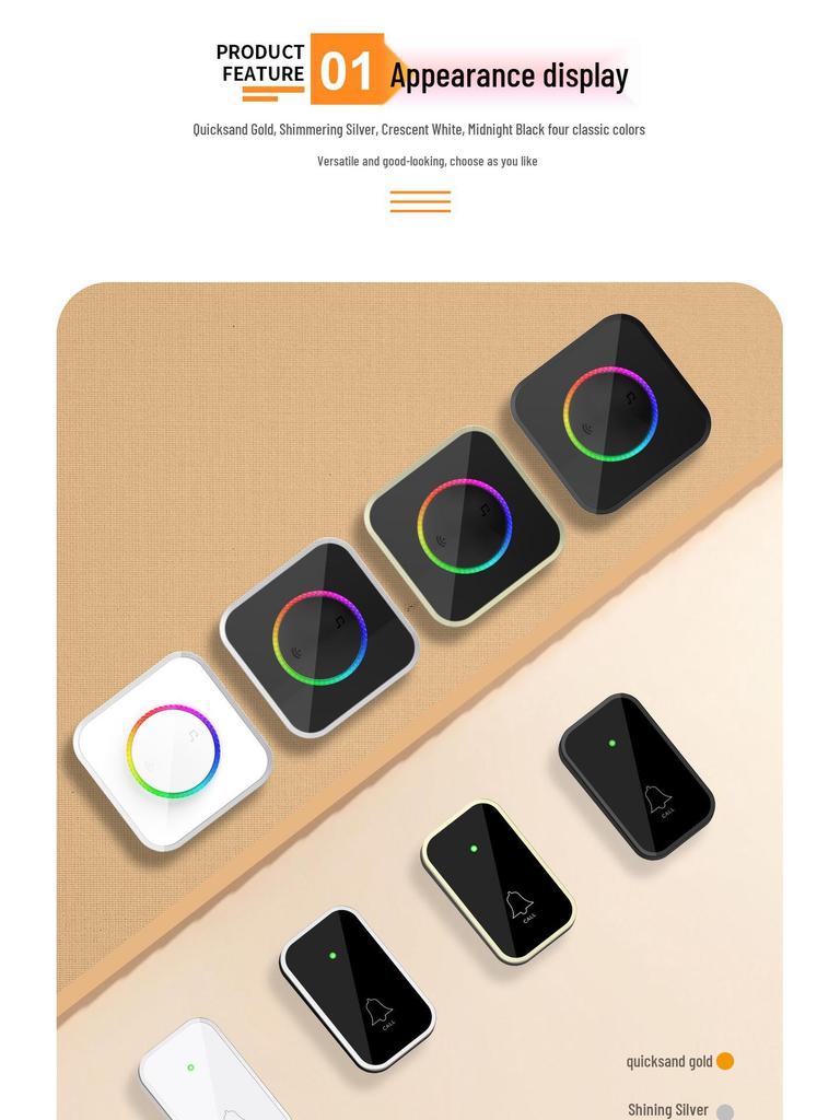 Smart Wireless Doorbell with Long-Range Remote and Flashing Light for Home and Elderly Use